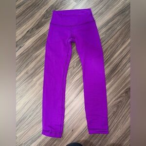 Bright neon purple lululemon leggings
